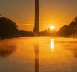 washington dc, washington monument, national mall, sunrise, reflecting pool, places to photograph dc, fog,